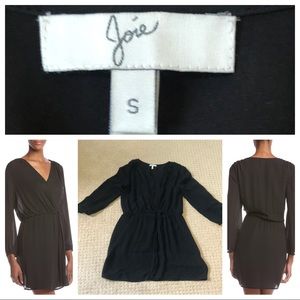 Joie pollini silk chiffon faux wrap dress